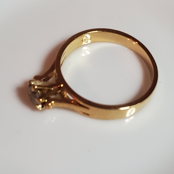 Vintage 18k diamond solitaire ring - Picture 5 of 12